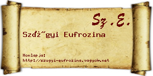 Szügyi Eufrozina névjegykártya