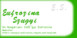 eufrozina szugyi business card